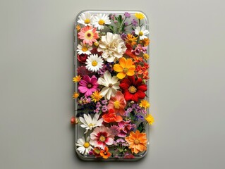 phone covered with flowers resolution