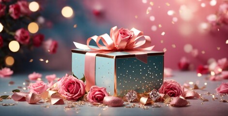 christmas gift box gift box with ribbon and bow 