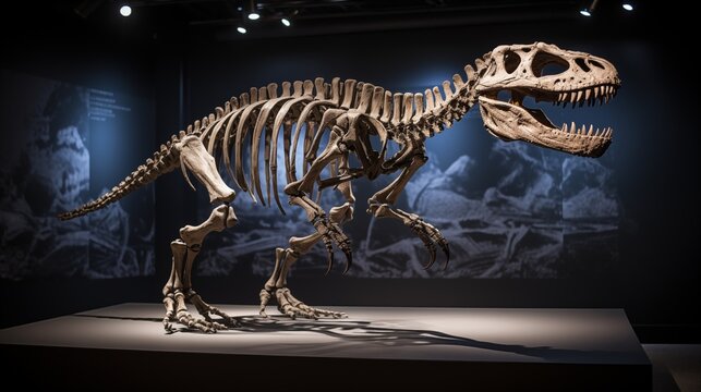 Skeleton of a Tyrannosaurus rex dinosaur