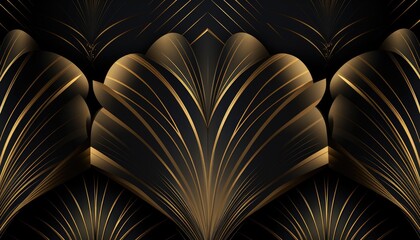 Luxury golden wallpaper. Art Deco Pattern,