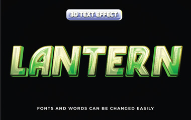 Lantern green 3d editable text effect style