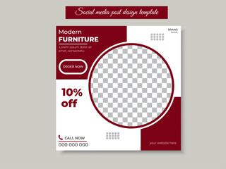 Modern furniture sale design  social media  or Instagram post template design 