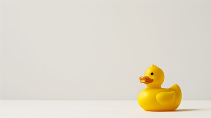 yellow rubber duck on a plain background