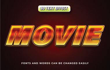 Movie headline 3d editable text effect style