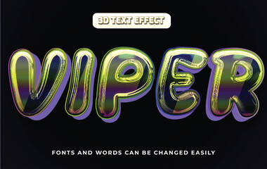 Viper shine 3d editable text effect style