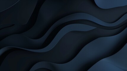 Sophisticated navy waves texture for luxury design. Elegant dark blue fluid motion for stylish backgrounds. Abstract wavy pattern in deep blue shades for high-end appeal. - obrazy, fototapety, plakaty