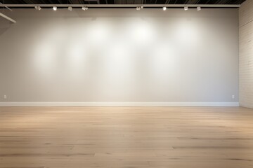 Empty room with wooden floor and white wall. 3d rendering. - obrazy, fototapety, plakaty