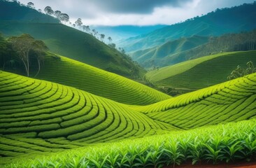 panoramic view of the tea plantations
