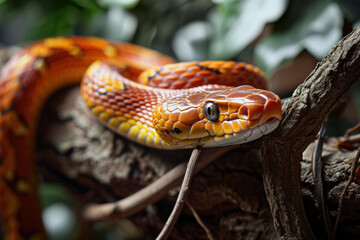 Obraz premium Close up of a snake in a nature