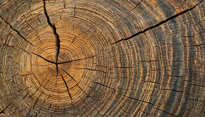 Vieille surface de coupe de chêne en bois. Tons bruns foncés et orangés détaillés d'un tronc.jpg, Firefly Vieille surface de coupe de chêne en bois. Tons bruns foncés et orangés détaillés d'un tronc