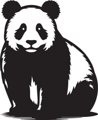 Obraz premium Panda Silhouettes EPS Panda Vector Panda Clipart 