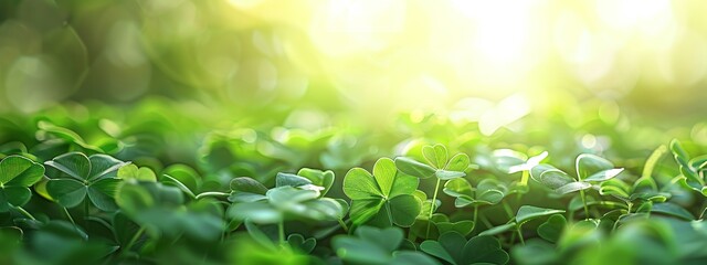 festive green background with shamrock leaves, St. Patrick's Day holiday symbol, bringing luck and joy to the celebration of Irish tradition