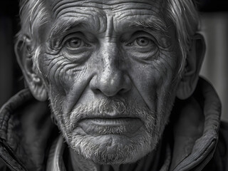 Portrait eines alten, vom Leben gezeichneten Mannes