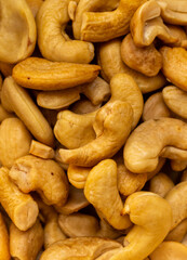 Cashew nuts background, close-up.