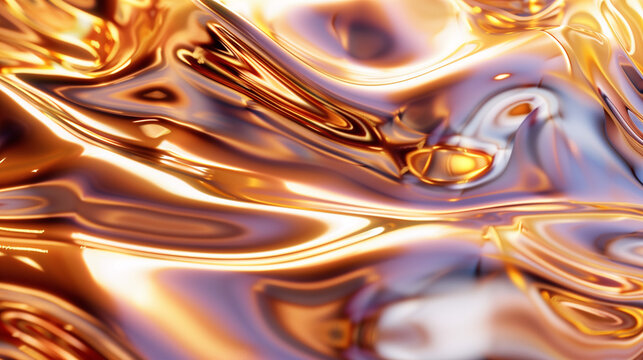 Metallic abstract wavy liquid background layout design that embodies technological innovation, featuring dynamic waves and fluid shapes 