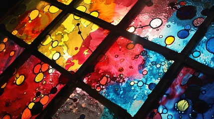 Crédence de cuisine en verre imprimé Coloré Stained glass window background with colorful abstract.