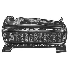 Silhouette ancient egypt sarcophagus black color only