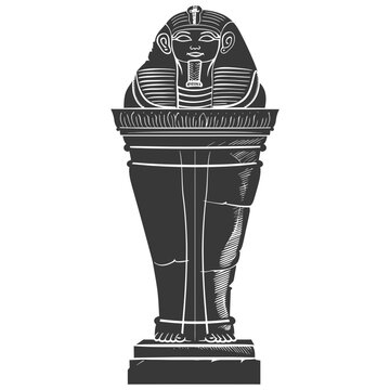 recommend clip art: Silhouette ancient egypt sarcophagus black color only