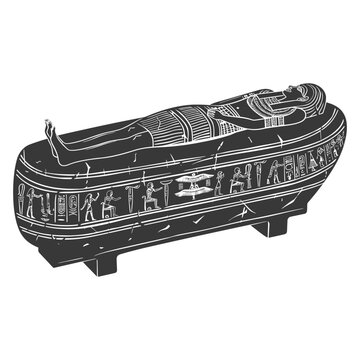 recommend clip art: Silhouette ancient egypt sarcophagus black color only