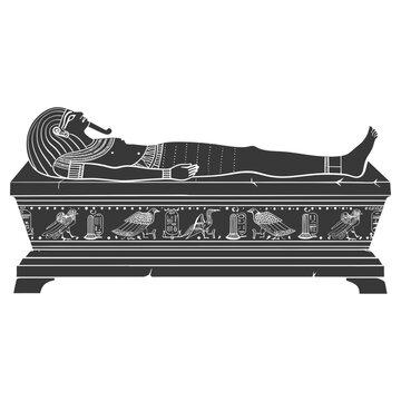 recommend clip art: Silhouette ancient egypt sarcophagus black color only