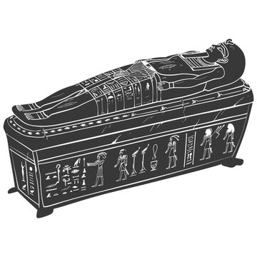 recommend clip art: Silhouette ancient egypt sarcophagus black color only