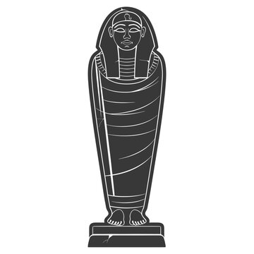 recommend clip art: Silhouette ancient egypt sarcophagus black color only