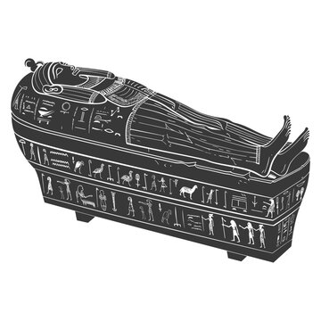 recommend clip art: Silhouette ancient egypt sarcophagus black color only