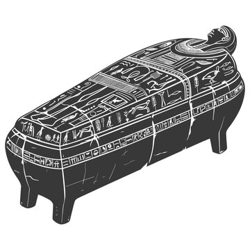 recommend clip art: Silhouette ancient egypt sarcophagus black color only