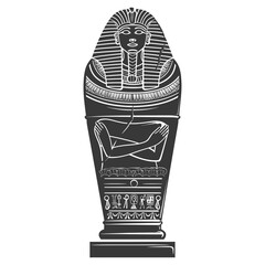 Silhouette ancient egypt sarcophagus black color only