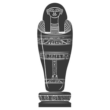 recommend clip art: Silhouette ancient egypt sarcophagus black color only