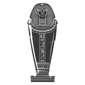 recommend clip art: Silhouette ancient egypt sarcophagus black color only