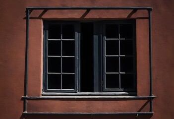 Black Metal Frame Of A Window - Powered by Adobe