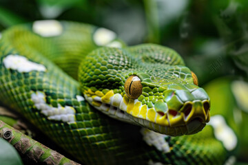 Obraz premium Close up of a snake in a nature