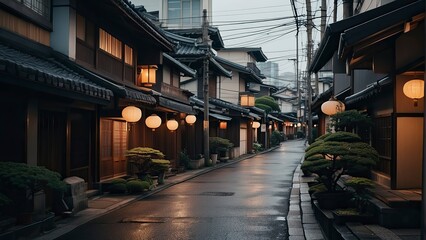 Naklejka na ściany i meble japan city scene, buildings in japan, japanese culture