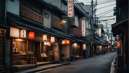 Fototapeta na wymiar japan city scene, buildings in japan, japanese culture