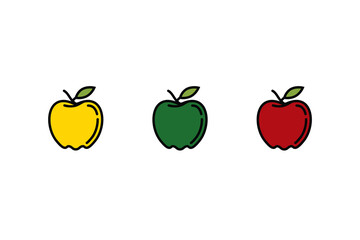 Original vector illustration. A contour icon of a ripe apple.