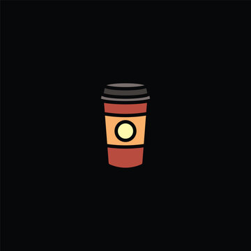Original vector illustration. The icon of hot coffee in a paper cup.
