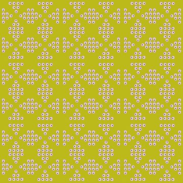 White, pink and green daisy pattern