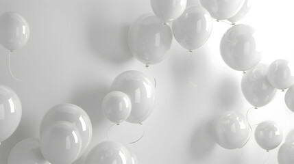 floating balloons on a plain background