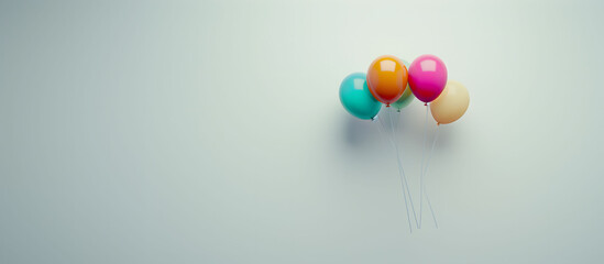 floating balloons on a plain background