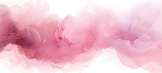 Pink Cloud of Smoke on White Background