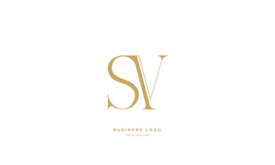 Fototapeta premium SV, VS, S, V, Abstract Letters Logo monogram