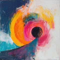 Abstract painting.Oil paint on canvas. Painting in the interior. A modern poster. Generative AI