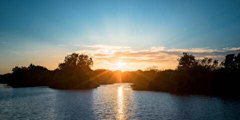 Colorful Sunsets over water