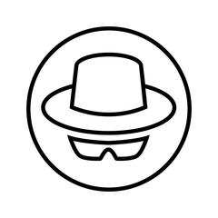 Incognito icon vector. Unknown illustration sign. Nameless symbol or logo.