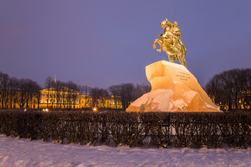 The Bronze Horseman in Saint Petersburg, Russia - obrazy, fototapety, plakaty