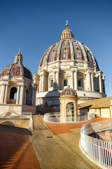 hidden places on the roof of st peter's basilica, Vatican City, Rome - 745360131