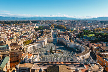 Aerial view of Saint Peter's Square, Vatican, Rome, Italy. - 745360363