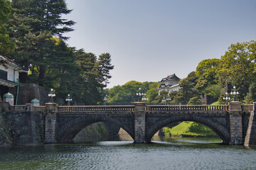 Fototapeta na wymiar A view of Nijubashi Bridge. Tokyo Japan 