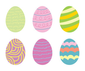 hand draw colorful Easter egg collection